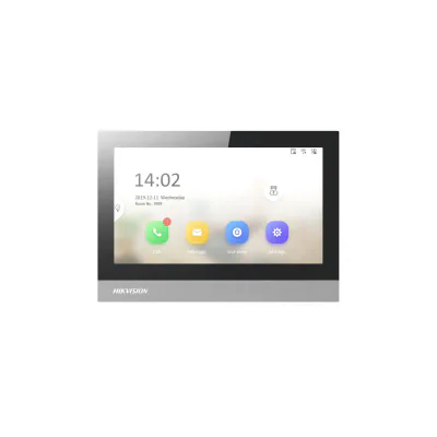 Monitor videointerfon WIFI 7" Hikvision DS-KH8350-WTE1/EU; ecran colorful TFT 7", rezolutie ecran 1024 × 600; Conectivitate: Retea wireless: Wi-Fi 802.11b/g/n; 1 RJ-45 10/100Mbps self-adaptive; TCP/IP, SIP, RTSP; microfon incorporat; 8x intrare alarm