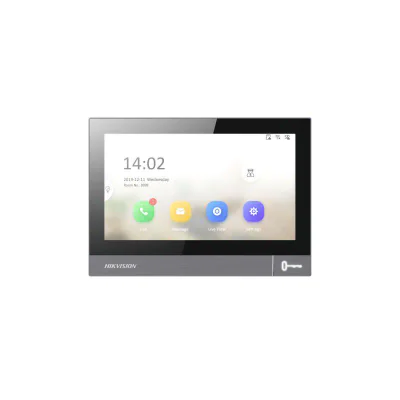 Monitor videointerfon WIFI 7" Hikvision DS-KH8381-WTE1/SF; ecran colorful IPS 7", rezolutie ecran 1024 × 600; Conectivitate: Retea wireless: Wi-Fi 802.11b/g/n; 1 RJ-45 10/100Mbps self-adaptive; TCP/IP, SIP, RTSP; microfon si difuzor incorporat; 8x in