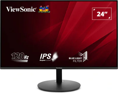 Viewsonic VA 24” Full HD 120Hz Monitor with HDMI and VGA, 61 cm (24"), 1920 x 1080 pixels, Full HD, LED, 5 ms, Black
