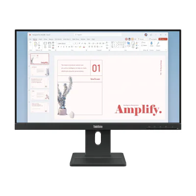 Monitor WLED IPS Lenovo ThinkVision E24-40, 24 inch, 1920 x 1080, 100 Hz, 4 ms, 99% sRGB, HDMI, DisplayPort, VGA, Raven Black