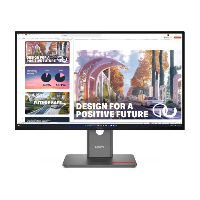 Monitor WLED IPS Lenovo ThinkVision P27QD-40, 27 inch, 2560 x 1440, 120 Hz, 4 ms, 99% sRGB, USB-C, HDMI, DisplayPort, Raven Black
