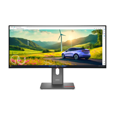 Monitor WLED IPS Lenovo ThinkVision P34WD-40, 34 inch, curbat, 3440 x 1440, 120 Hz, 4 ms, 99% sRGB, USB-C, HDMI, DisplayPort, Eclipse Black
