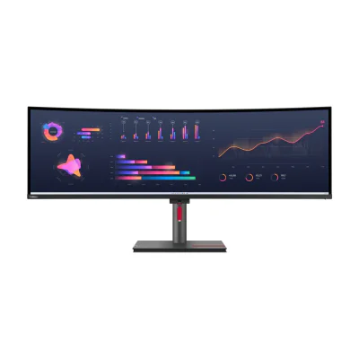 Monitor WLED IPS Lenovo ThinkVision P49w-30, 49 inch, curbat, 5120 x 1440, 60 Hz, 4 ms, USB-C, Thunderbolt, HDMI, DisplayPort, Raven Black