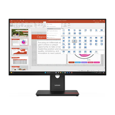 Monitor WLED IPS Lenovo ThinkVision T27-40, 27 inch, 1920 x 1080, 120 Hz, 4 ms, 99% sRGB, USB-C, HDMI, DisplayPort, VGA, Eclipse Black