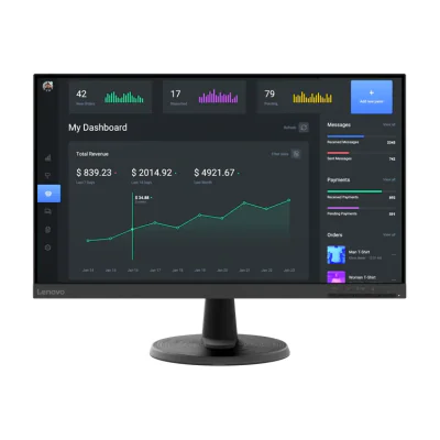 Monitor WLED VA Lenovo C24-40, 24 inch, 1920 x 1080, 75 Hz, 7 ms, HDMI, VGA, Raven Black