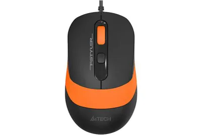 Mouse A4tech cu fir, interfata USB, rezolutie 1600 DPI, dimensiuni 108 x 64 x 35 mm, negru/portocaliu