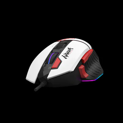 MOUSE A4tech - gaming, "Bloody co-branded Naraka", cu fir, USB, optic, 12000 cpi, butoane/scroll 10/1, alb, "L65 Max" (include TV 0.18lei)