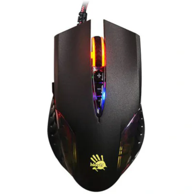 MOUSE A4tech, gaming, cu fir, USB, optic, 3200 dpi, butoane/scroll 8/1, iluminare, butoane programabile, negru, "Q50"