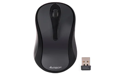 MOUSE A4tech, PC sau NB, wireless, 2.4GHz, optic, 1000 dpi, butoane/scroll 3/1, , gri