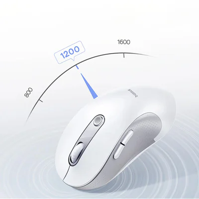 MOUSE Baseus F02 PC sau NB wireless, bluetooth, optic, 800/ 1200/1600 dpi, click silentios, butoane/scroll 4/1, alb, "B0203202" - 6932172693336