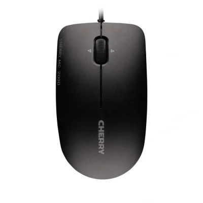 CHERRY MC 2000 Corded Mouse with Tilt Wheel, Black, USB, Ambidextrous, IR LED, USB Type-A, 1600 DPI, Black