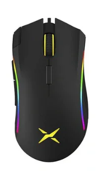 MOUSE DELUX, gaming, cu fir, USB, optic, 4000 dpi, butoane/scroll 7/1, RGB light, cablu braided, negru, "M625BU-BK"