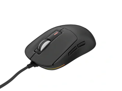 Mouse gaming cu fir Genesis Krypton 660, interfata USB, 12000 DPI, 6 butoane, iluminare RGB, negru