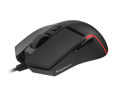 Mouse gaming cu fir Gensesis Krypton 220, senzor optic, interfata USB, rezolutie maxima 6400 DPI, numar butoane 6, iluminare RGB, maximum frame rate 6 666 FPS, negru