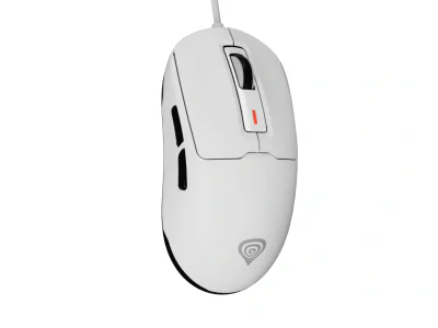 Mouse gaming cu fir Gensesis Krypton 660, interfata USB, 12000 DPI, 6 butoane, iluminare RGB, alb