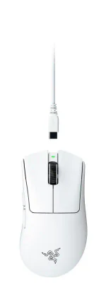 Mouse gaming Razer DeathAdder V4 Pro, rezolutie maxima 45000 DPI, senzor Focus Pro 45K Optical Sensor Gen-2, switch Optical Mouse Switches Gen-4,autonomie pana la 1500 ore, alb