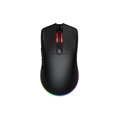 Mouse gaming wireless Hator Pulsar 3, polling rate pana la 1000Hz, senzor Optical PixArt PMW 3311, rezolutie maxima 12000 DPI, switch HATOR® Optical 100M, iluminare RGB 16.8M culori, side switch Kailh 3M, durata de viata baterie in wireless mode pana