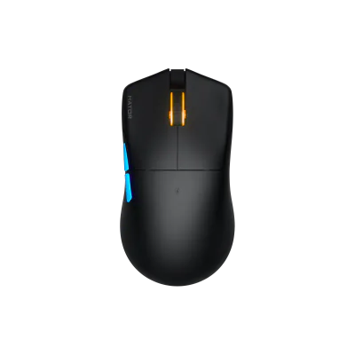 Mouse gaming wireless Hator Pulsar 3 PRO, polling rate pana la 1000Hz, senzor Optical PixArt PAW 3950, rezolutie maxima 30000 DPI, switch HATOR® Optical 100M, side switch Kailh 3M, durata de viata baterie in wireless mode pana la 120 de ore, negru