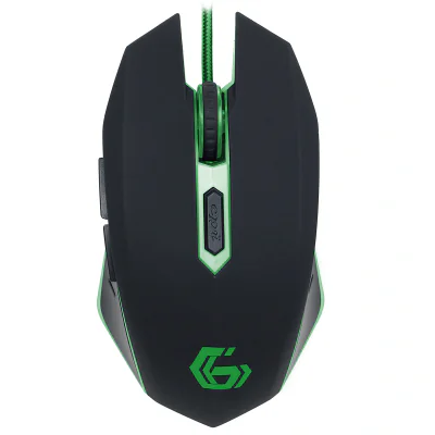 GEMBIRD MUSG-001-G gaming optical mouse 2400 DPI 6-button USB black with green backlight