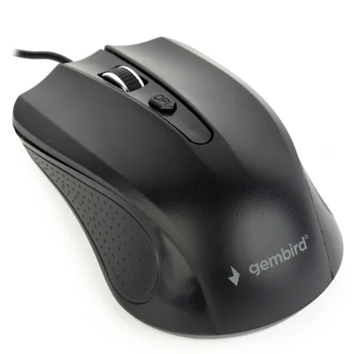 GEMBIRD MUS-4B-01 optical mouse MUS-4B-01 1200 DPI USB Black 1.35m cable length