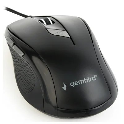 GEMBIRD MUS-6B-01 optical mouse MUS-6B-01 1600 DPI USB Black 1.35m cable length