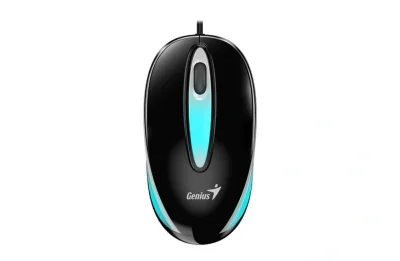 MOUSE Genius, "DX-Mini", PC sau NB, cu fir, USB, optic, 1000 dpi, butoane/scroll 3/1, LED, negru, "31010025404"