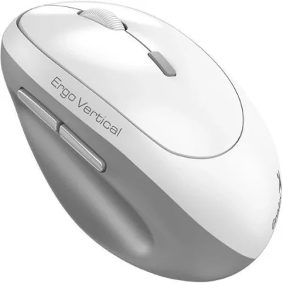 MOUSE Genius, Ergo 8350S, PC sau NB, wireless, BT+2.4GHz, optic, 2400 dpi, butoane/scroll 6/1, white-grey, "31030041401"