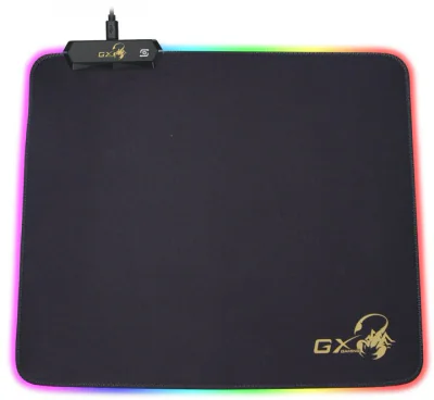 Mouse PAD GENIUS, "GX-Pad 300S RGB", gaming, cu led, cauciuc si material textil, 320 x 270 x 3 mm, negru, iluminat RGB, "31250005400"