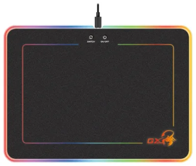 Mouse PAD GENIUS, "GX-Pad 600H RGB", gaming, cu led, cauciuc si material textil, 320 x 250 x 5.5 mm, negru, iluminat RGB, "31250006400"