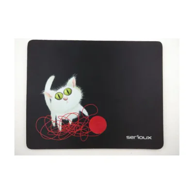 Mouse pad Serioux, model Cat and ball of yarn, MSP01, suprafata textila, baza cauciucata, 250*200*3mm