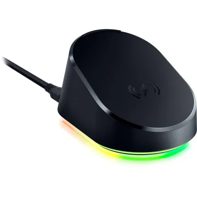 Mouse Razer Dock Pro, iluminare Razer Chroma™ RGB, Built-in Razer™ HyperPolling 8K Hz, compatibil  Basilisk V3 Pro, Cobra Pro and Naga V2 Pro, negru