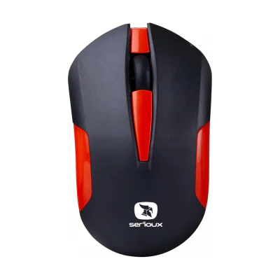 Mouse Serioux wireless, Drago 300, 1000dpi, rosu, baterie AA inclusa ,receptor nano, blister, USB