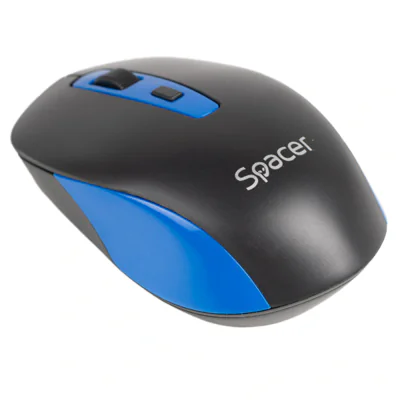 Mouse SPACER Mouse Wireless SPACER SPMO-WS01-BKBL, wireless 2.4 GHz, 1600 DPI, 4 butoane