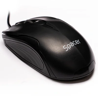 MOUSE Spacer, PC sau NB, cu fir, USB, optic, 800 dpi, butoane/scroll 3/1, negru, SPMO-M11