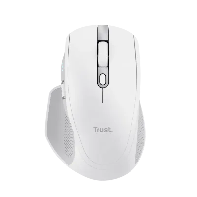 Mouse Trust Ozaa+, wireless RF 2.4GHz, bluetooth, conectivitate USB 1.1, 2.0, 3.0, rezolutie maxima 3200 DPI, alb