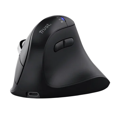 Mouse wireless ergonomic Trust Vyran, rezolutie 4800 DPI, material ABS, negru