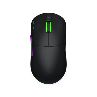 Mouse wireless Hator Quasar 3 ULTRA 8K, conectivitate 2.4GHz, bluetooth 5.4 si USB, polling rate pana la 8000Hz, senzor PixArt 3395, rezolutie maxima 30000 DPI, capacitate baterie 500 mAh, durata de viata baterie in modul wireless pana la 52 ore, tim