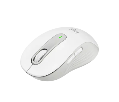 Mouse wireless Logitech Signature M650, rezolutie 2000 DPI, dimensiuni 10.71 x 6.18 x 3.78 cm, alb