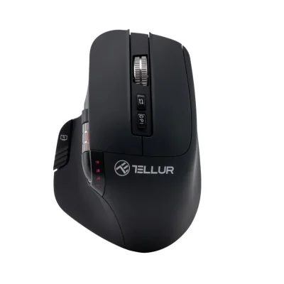 Mouse wireless Tellur Shade, silent click, rezolutie maxima 3200 DPI, iluminare RGB, negru