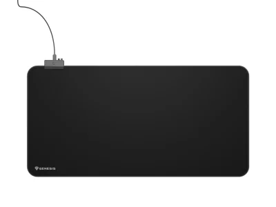 Mousepad Genesis Boron 500 XXL, iluminare RGB, material cauciuc + textil, dimensiuni 800x400x4 mm, negru