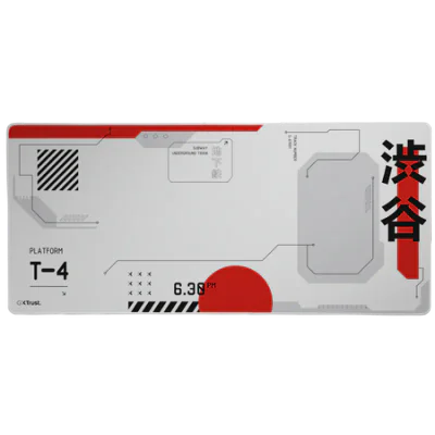 Mousepad Trust GXT 759 XXL, suprafata moale, dimensiuni 900 x 400 x 3mm, rosu/alb