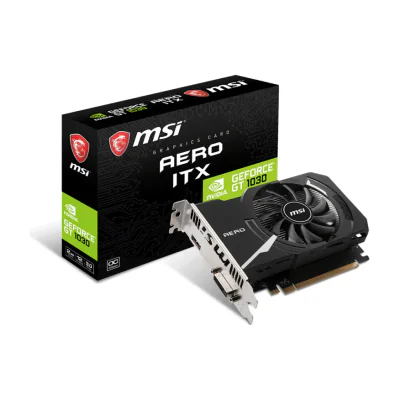MSI AERO ITX GeForce GT 1030 2GD4 OC, GeForce GT 1030, 2 GB, GDDR4, 64 bit, 2100 MHz, PCI Express x16 3.0