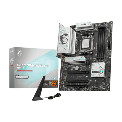 MSI B850 GAMING PLUS WIFI, AMD, Socket AM5, AMD Ryzen 7000 Series, AMD Ryzen 8000 Series, AMD Ryzen 9000 Series, Socket AM5, 256 GB, DDR5-SDRAM