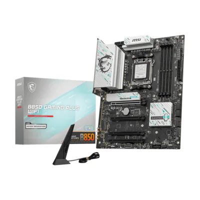 MSI B850 GAMING PLUS WIFI, AMD, Socket AM5, AMD Ryzen 7000 Series, AMD Ryzen 8000 Series, AMD Ryzen 9000 Series, Socket AM5, 256 GB, DDR5-SDRAM