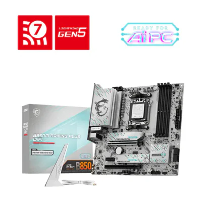 MSI B850M GAMING PLUS WIFI, AMD, Socket AM5, AMD Ryzen 7000 Series, AMD Ryzen 8000 Series, AMD Ryzen 9000 Series, Socket AM5, DDR5-SDRAM, 256 GB