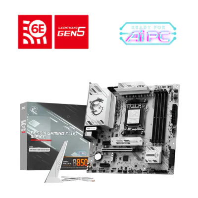MSI B850M GAMING PLUS WIFI6E, AMD, Socket AM5, AMD Ryzen 7000 Series, AMD Ryzen 8000 Series, AMD Ryzen 9000 Series, Socket AM5, DDR5-SDRAM, 256 GB