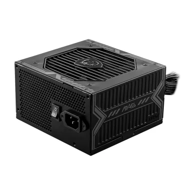 MSI MAG A650BN UK PSU '650W, 80 Plus Bronze certified, 12V Single-Rail, DC-to-DC Circuit, 120mm Fan, Non-Modular, Sleeved Cables, ATX Power Supply Unit, UK Powercord, Black', 650 W, 100 - 240 V, 50 - 60 Hz, 10 A, 5 A, Active