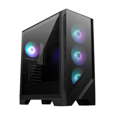 MSI MAG Forge 320R AIRFLOW, Micro Tower, PC, Black, Transparent, micro ATX, Mini-ITX, ATX, Mesh, Plastic, Gaming