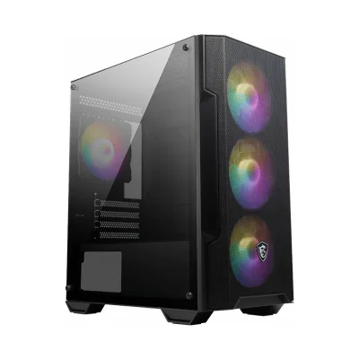 MSI MAG FORGE M100A D60 CASE 600W PSU 1xUSB 3.0 2xUSB 2.0 4x120mm Auto RGB Fan Acrylic