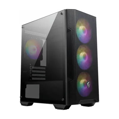 MSI MAG Forge M100A, Micro Tower, PC, Black, Transparent, micro ATX, Mini-ITX, Acrylic, Gaming